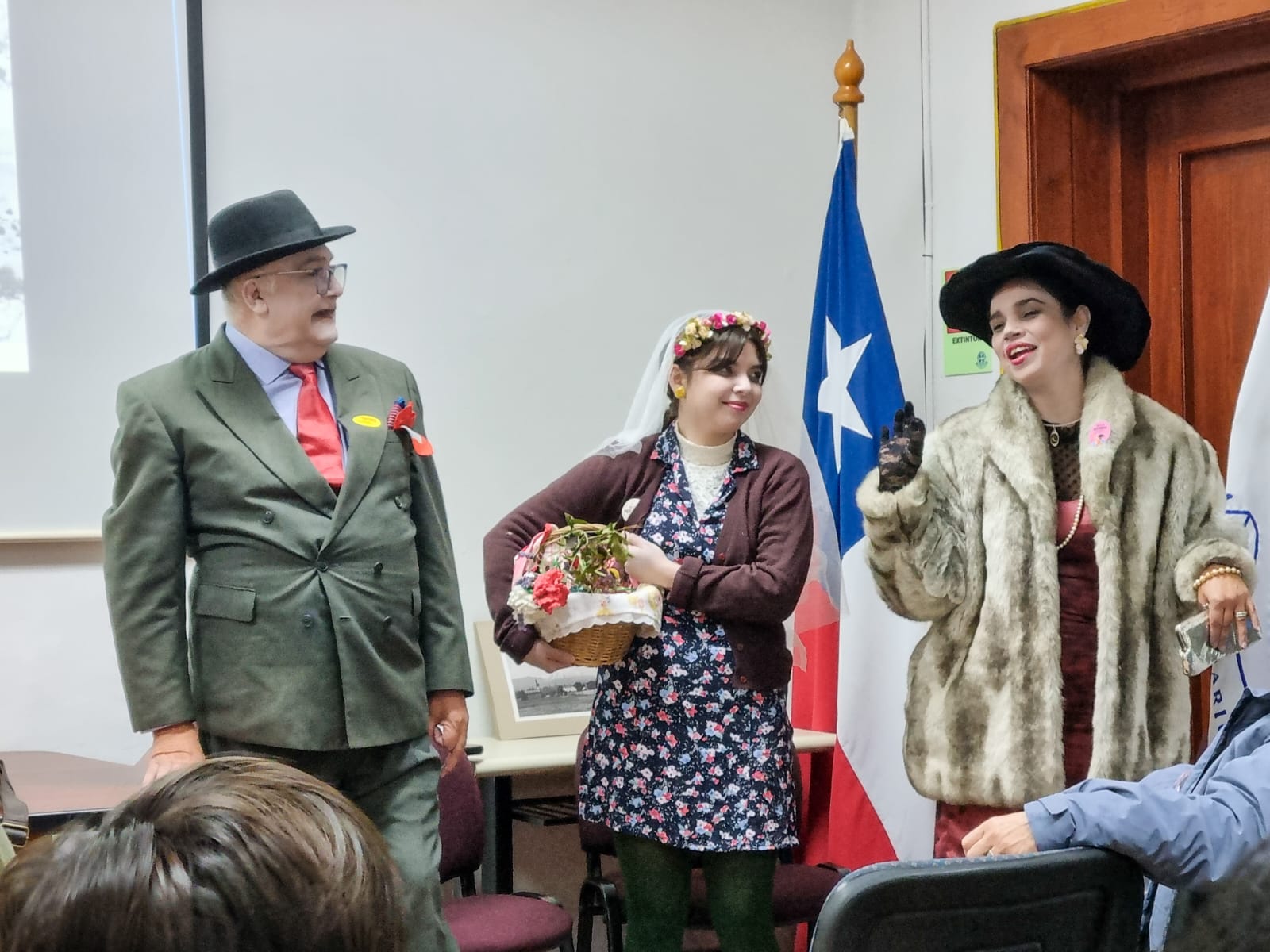 Actores representando escena histórica en Pucón.